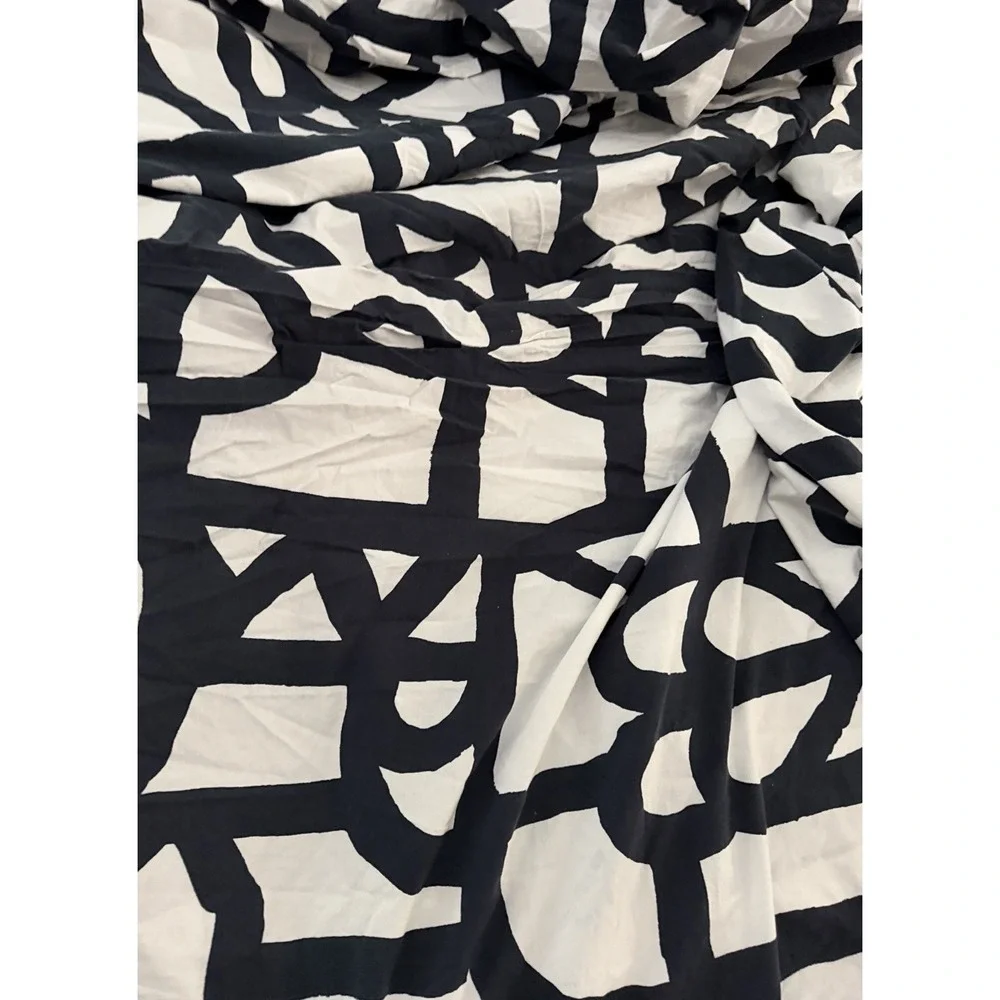Vintage IKEA Skuggbracka Full Queen Duvet Cover Graphic Black White Reversible